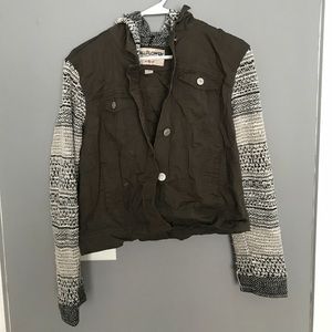 Army green denim jacket